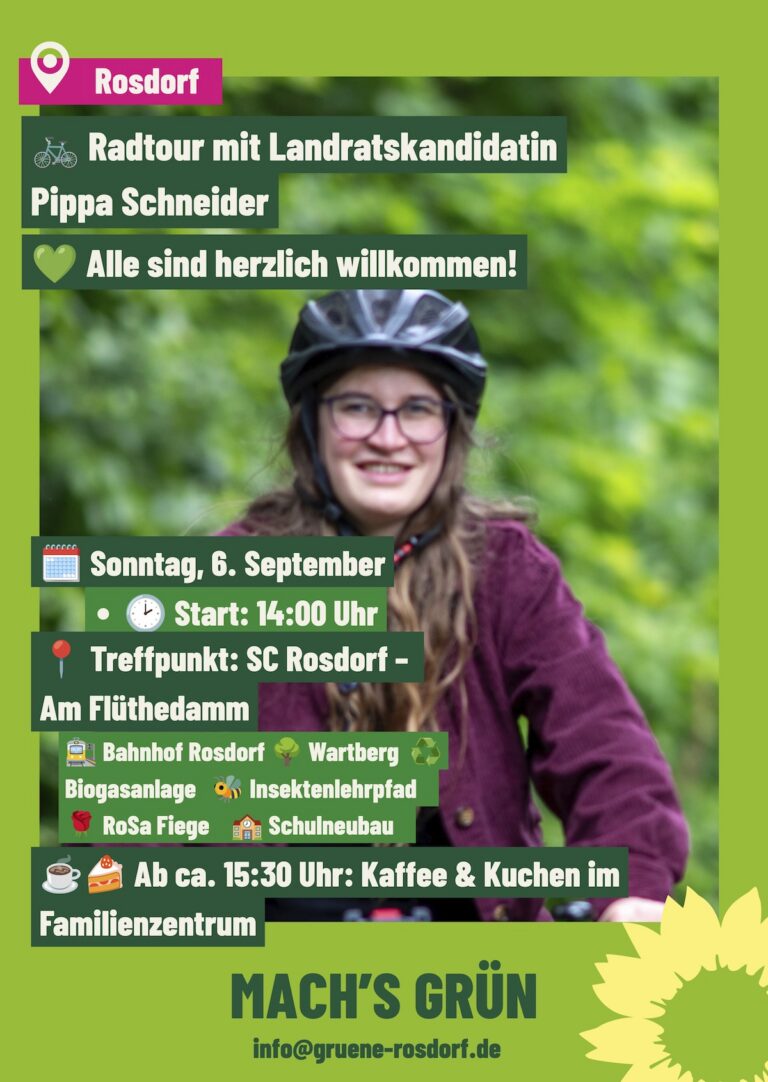 Radtour mit Landratskandidatin Pippa Schneider